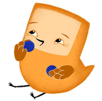 Pikkuli syö mustikoita